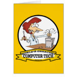 WORLDS GREATEST COMPUTER TECH WOMEN CARTOON GREETING CARDS