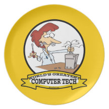 WORLDS GREATEST COMPUTER TECH WOMEN CARTOON PARTY PLATES