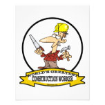 WORLDS GREATEST CONSTRUCTION WORKER CARTOON PERSONALIZED INVITES