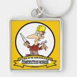 WORLDS GREATEST CONSTRUCTION WORKER CARTOON KEY CHAIN