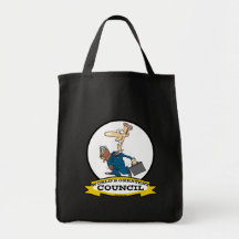 WORLDS GREATEST COUNCIL MEN CARTOON TOTE BAGS