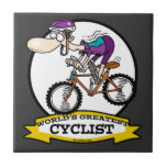 WORLDS GREATEST CYCLIST MEN CARTOON CERAMIC TILES