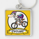 WORLDS GREATEST CYCLIST MEN CARTOON KEY CHAIN