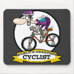 WORLDS GREATEST CYCLIST MEN CARTOON MOUSEPAD