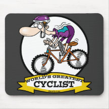 WORLDS GREATEST CYCLIST MEN CARTOON MOUSEPAD