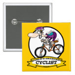 WORLDS GREATEST CYCLIST MEN CARTOON PINBACK BUTTON