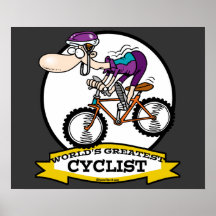 WORLDS GREATEST CYCLIST MEN CARTOON POSTERS