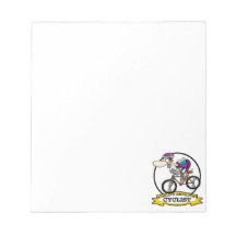 WORLDS GREATEST CYCLIST MEN CARTOON SCRATCH PADS