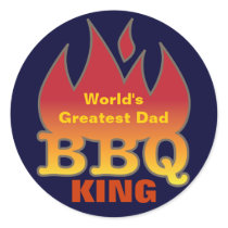 World's Greatest Dad BBQ KING Stickers