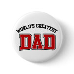 Worlds Greatest Dad Button Red