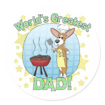 World's Greatest Dad Corgi Stickers