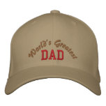 World's Greatest Dad embroidered hats