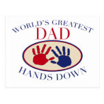 World's Greatest Dad Hands Down Postcard