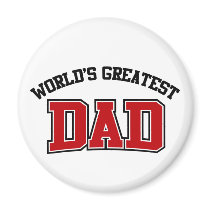 Worlds Greatest Dad Magnet Red