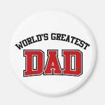 Worlds Greatest Dad Magnet Red