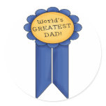 World's Greatest Dad Round Stickers