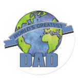World's Greatest Dad Round Stickers