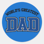 Worlds Greatest Dad Stickers Blue