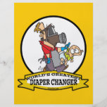 WORLDS GREATEST DIAPER CHANGER DAD CARTOON FLYER DESIGN