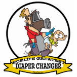 WORLDS GREATEST DIAPER CHANGER DAD CARTOON ACRYLIC CUT OUT