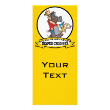 WORLDS GREATEST DIAPER CHANGER DAD CARTOON CUSTOM RACK CARDS