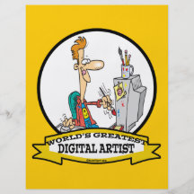WORLDS GREATEST DIGITAL ARTIST MEN CARTOON CUSTOM FLYER