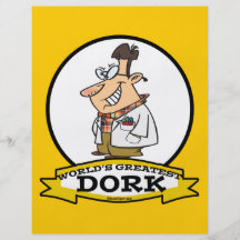 WORLDS GREATEST DORK MEN CARTOON FLYER DESIGN