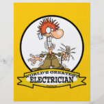 WORLDS GREATEST ELECTRICIAN MEN CARTOON FLYER