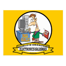 WORLDS GREATEST ELECTRONICS SALESMAN CARTOON POST CARDS