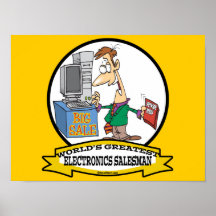 WORLDS GREATEST ELECTRONICS SALESMAN CARTOON POSTER