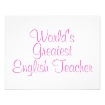 Worlds Greatest English Teacher Pink Custom Invite
