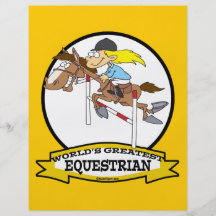 WORLDS GREATEST EQUESTRIAN WOMEN CARTOON CUSTOM FLYER
