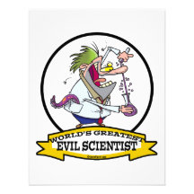 WORLDS GREATEST EVIL SCIENTIST MEN CARTOON PERSONALIZED INVITATIONS
