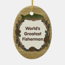 Worlds Greatest Fisherman Christmas Ornament