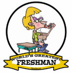 WORLDS GREATEST FRESHMAN GIRL CARTOON photo sculptures