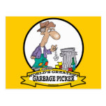 WORLDS GREATEST GARBAGE PICKER CARTOON POSTCARD