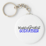 Worlds Greatest Godfather Blue Black Keychains