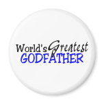 Worlds Greatest Godfather Blue Black magnets