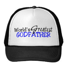 Worlds Greatest Godfather Blue Black Trucker Hat