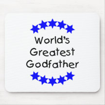 World's Greatest Godfather (blue stars) Mousepad