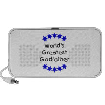 World's Greatest Godfather (dk. blue stars) Portable Speaker