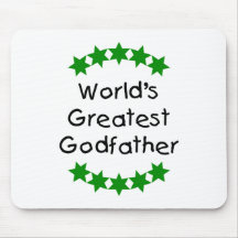 World's Greatest Godfather (green stars) Mouse Pads