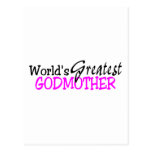 Worlds Greatest Godmother Pink Black Post Card