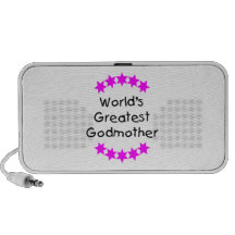 World's Greatest Godmother (pink stars) Laptop Speakers