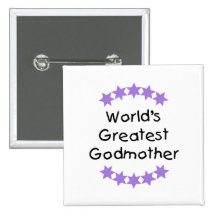World's Greatest Godmother (purple stars) Pinback Buttons