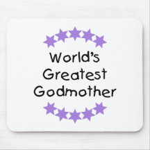 World's Greatest Godmother (purple stars) Mousepad