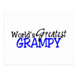 Worlds Greatest Grampy Blue Black Postcards