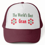World's Greatest Gran Red Heart Flower Hat