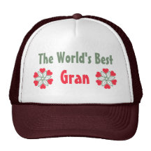 World's Greatest Gran Red Heart Flower Hat
