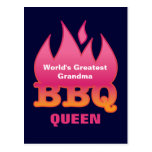 World's Greatest Grandma BBQ QUEEN Postcard